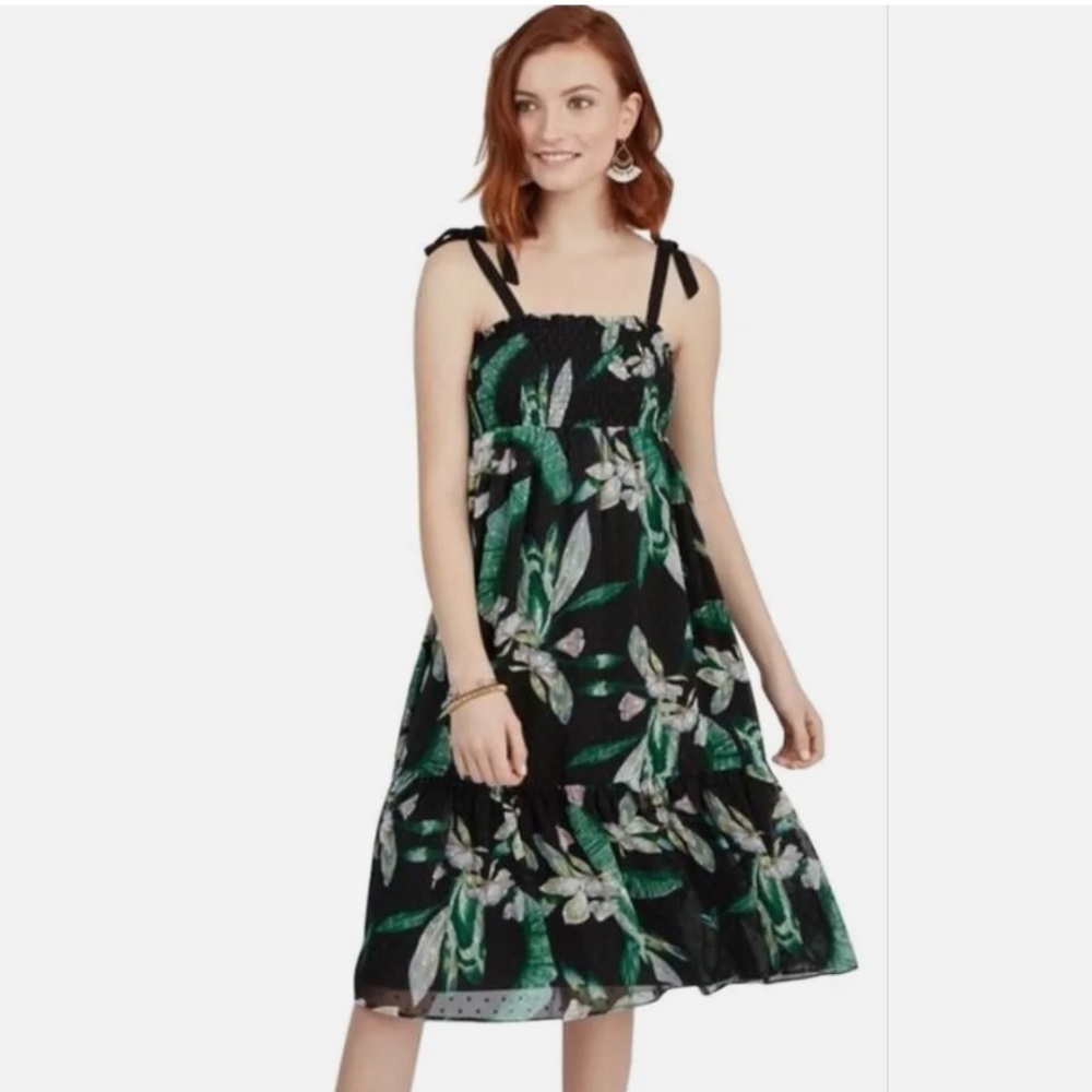 Maette Convertible Dress and Skirt Tropical Midi Dress Size Medium